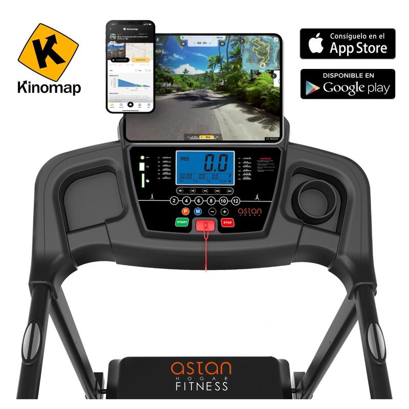 Cinta de correr que ahorra espacio TFX 7.4 J SLIM Capacidad 150 kg  Bluetooth con la consola App I Kinomap Autolubricante