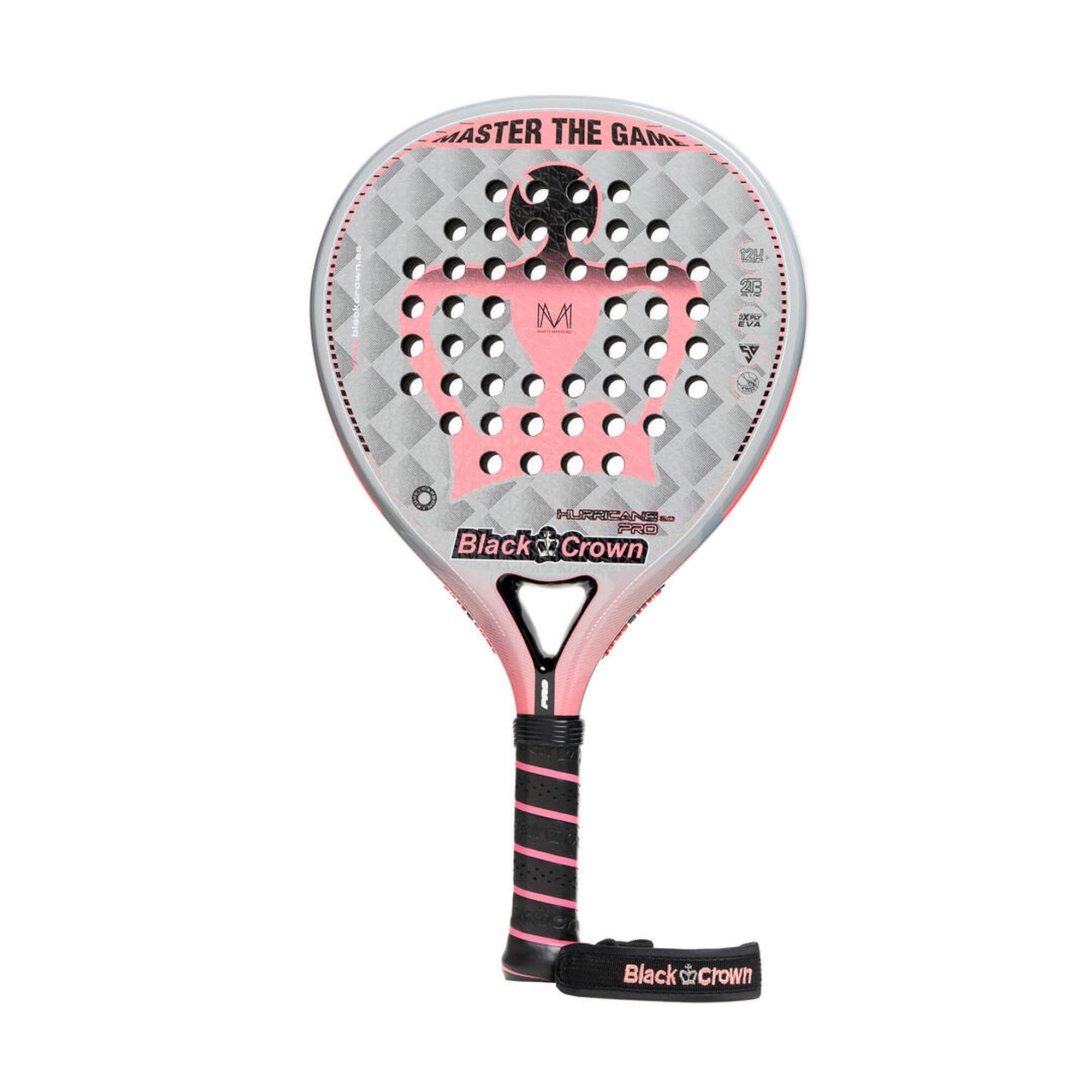 Racchetta da padel Racchetta Da Padel Black Crown Hurricane Pro 2.0 Grigio-corallo Per Adulti
