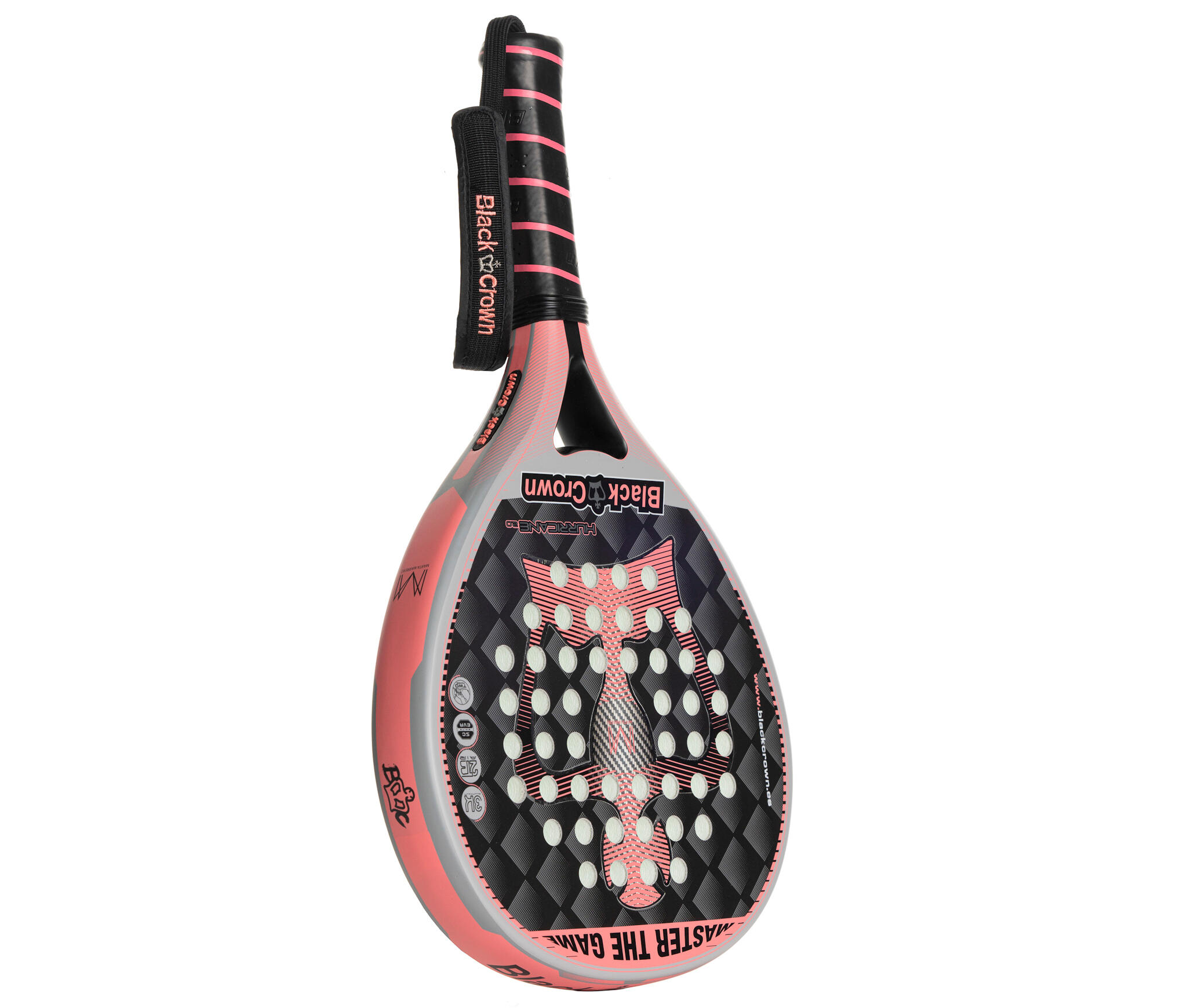 Raquete de padel Furacão Black Crown Hurricane 2.0 adulto cinzento-coral 3/3