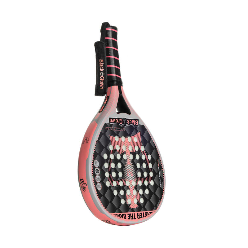 Pala de padel adulto Black Crown Hurricane 2.0 gris-coral