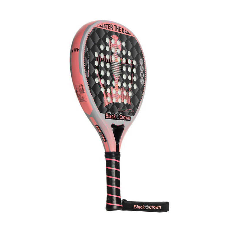 Black Crown Hurricane 2.0 grijs-koraal racket voor volwassenen