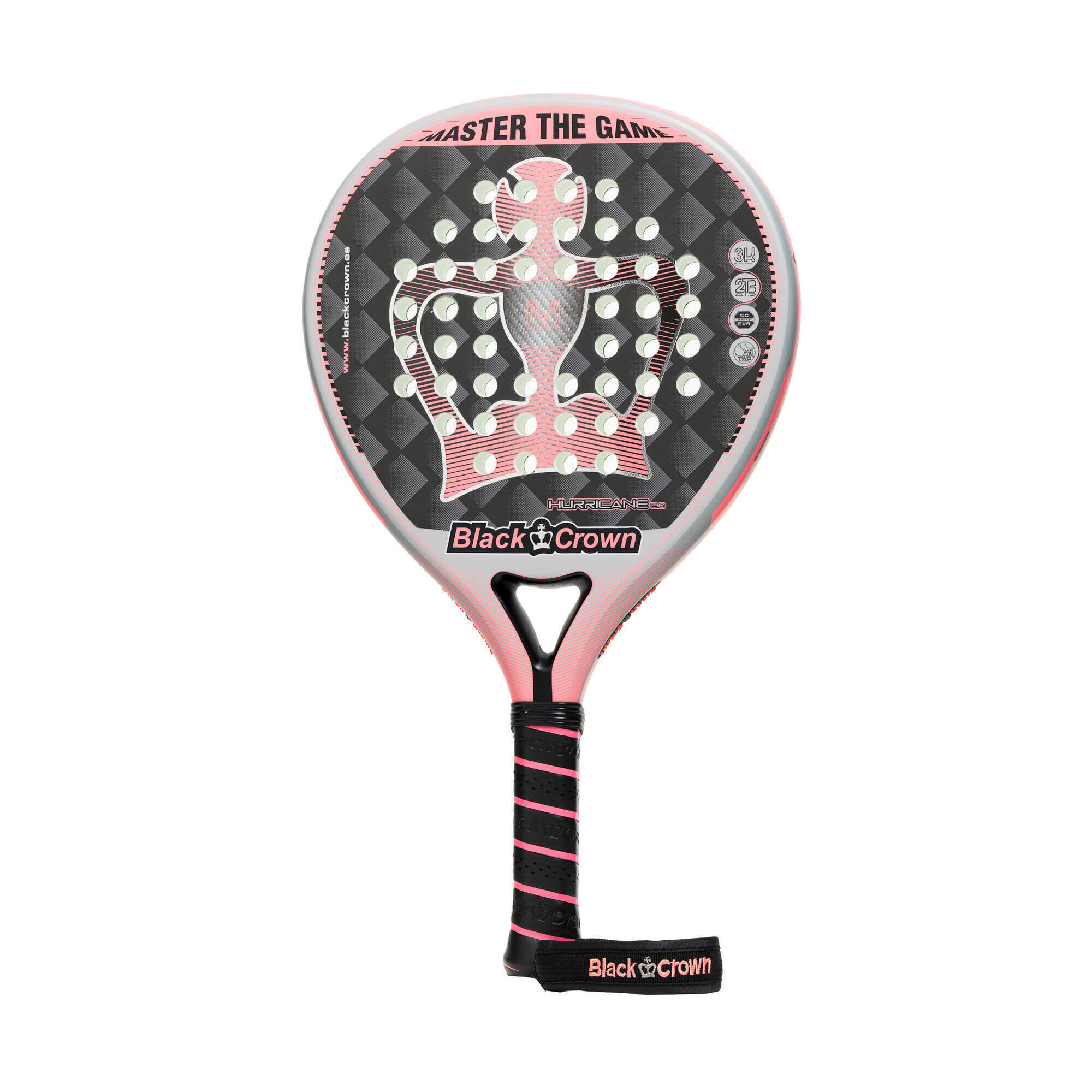 Raquete de padel furacão black crown hurricane 2.0 adulto cinzento-coral