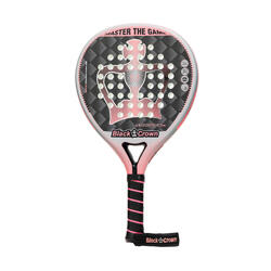 Raquette de padel adulte Black Crown Hurricane 2.0 gris-corail