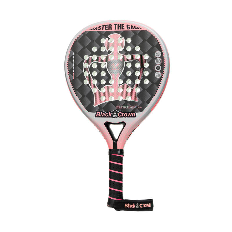 Pala de padel adulto Black Crown Hurricane 2.0 gris-coral