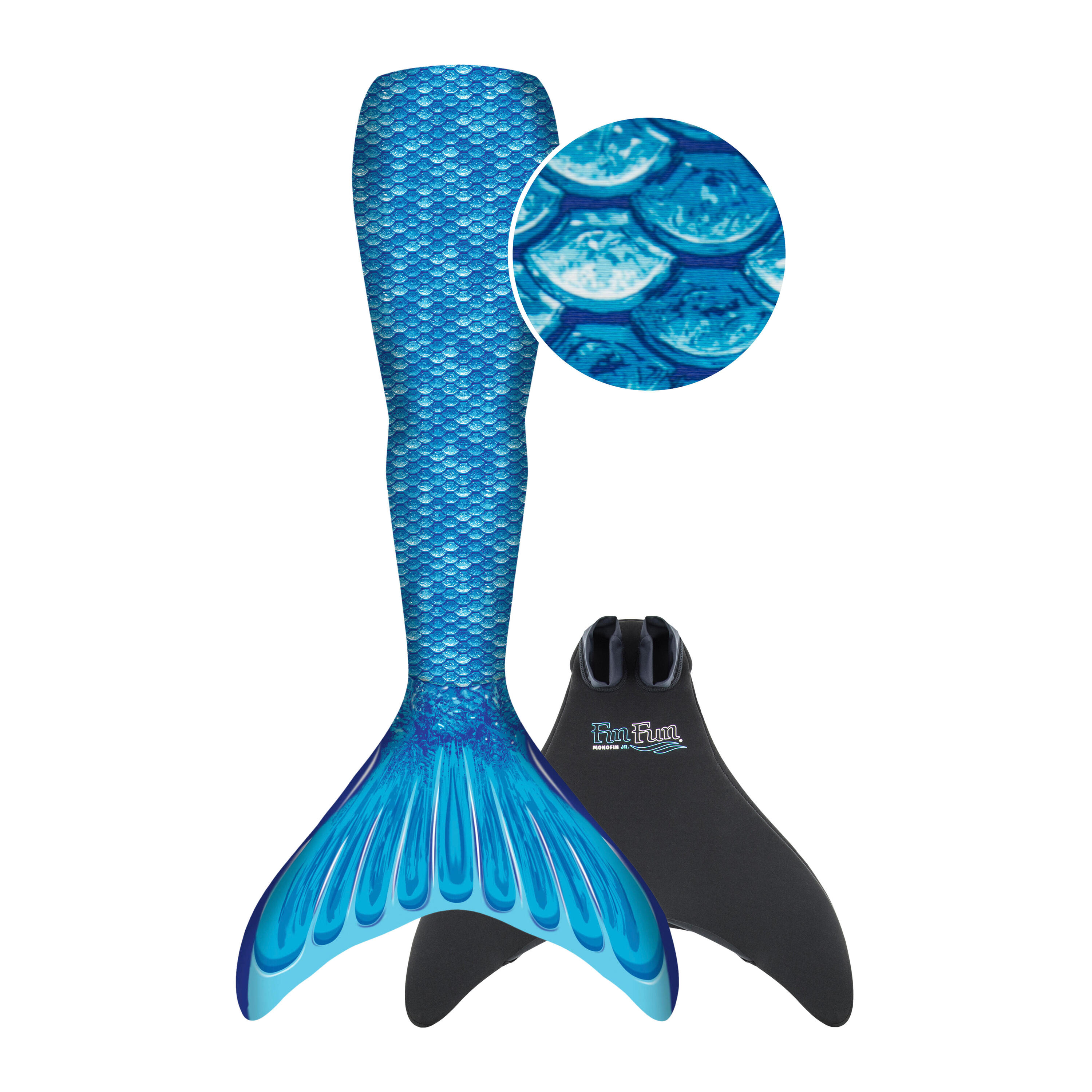 FINFUN Meerjungfrauenflosse Mermaidens Blau für Kinder S/M (116-140)