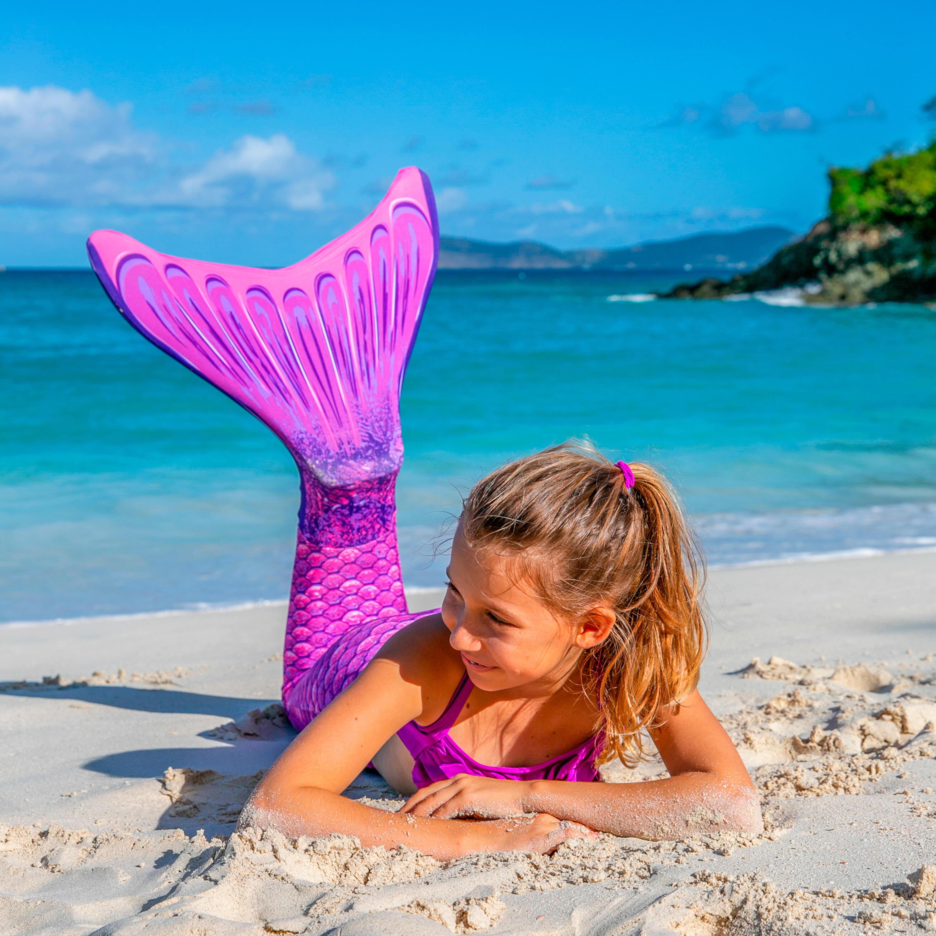 Fin Fun Meerjungfrauenflosse "Mermaidens" Lila für Kinder 4/8