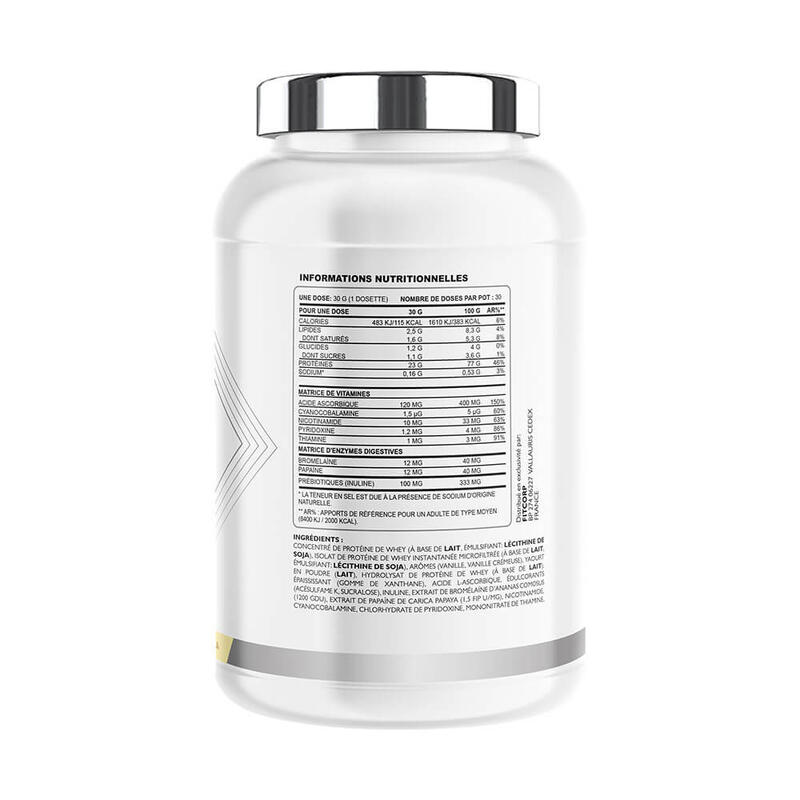 Whey protéine | 100% WHEY PROTEINE ADVANCED (900gr) | Vanille Crémeuse