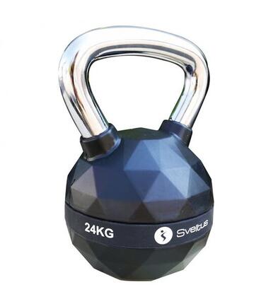 Kettlebell diamant Kettlebell 24 kg noir uréthane poignée acier