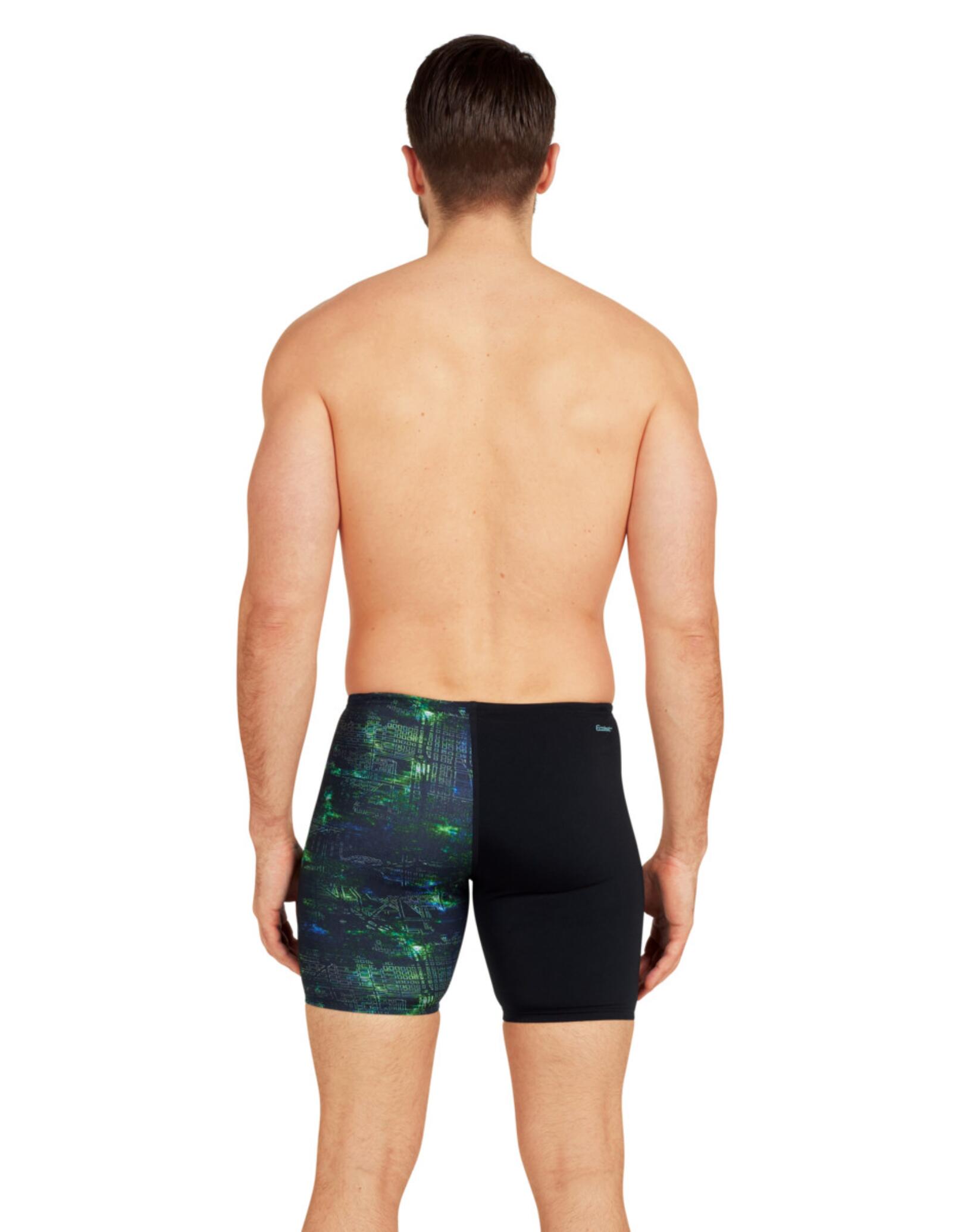 Zoggs Urban Galaxy Print Mid Jammer - Black/Green 2/5