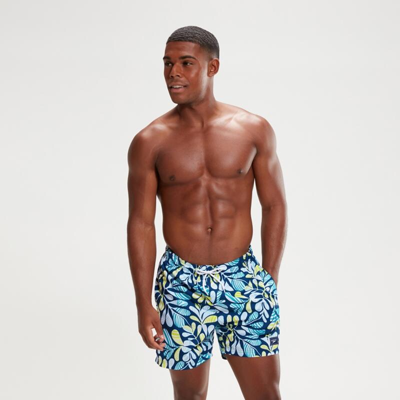 Speedo Mens Printed Leisure 16" Watershort Ammonite Blue/Aquarium/White/Spritz