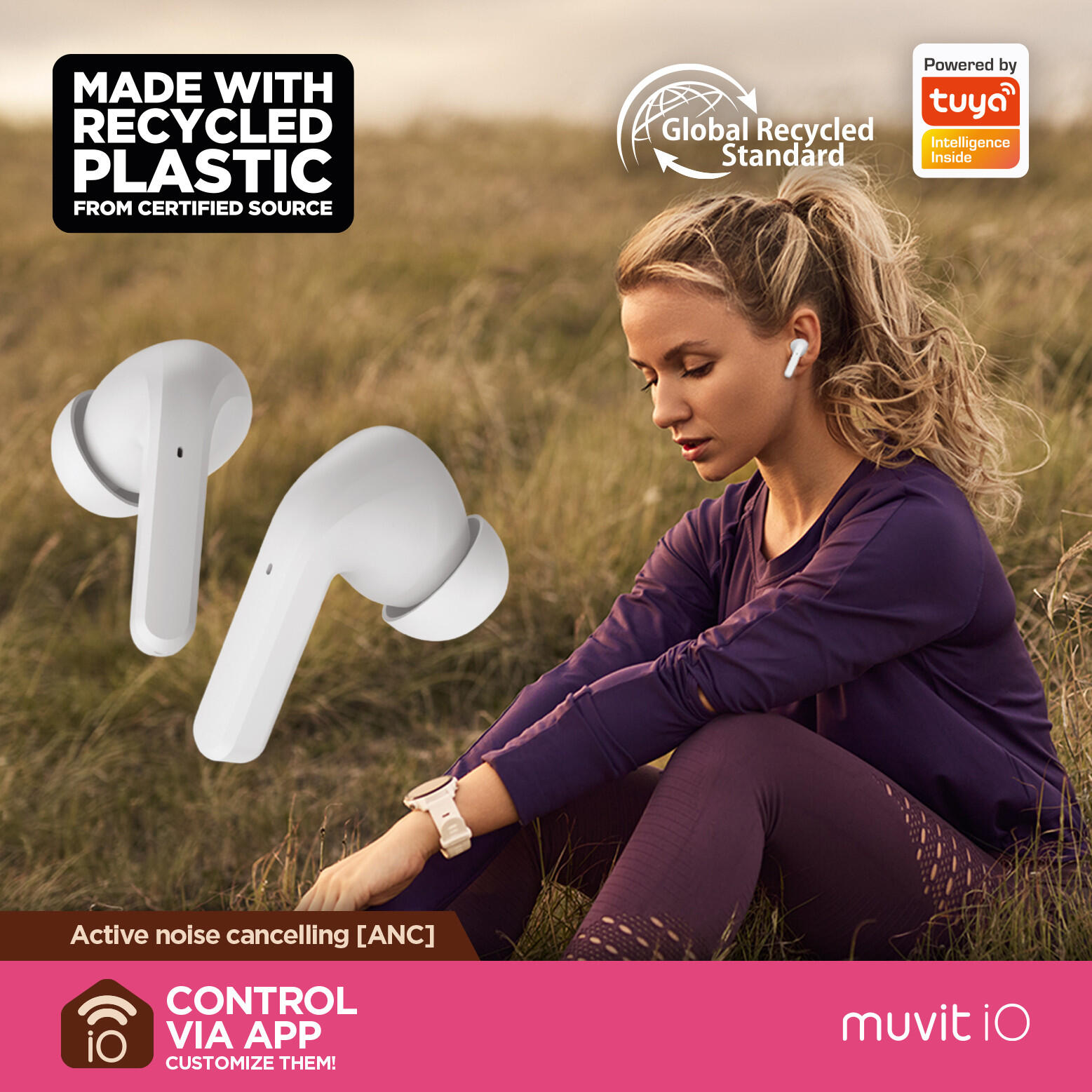 muvit iO Auriculares Smart True Wireless ENC/ANC blanco 2/8