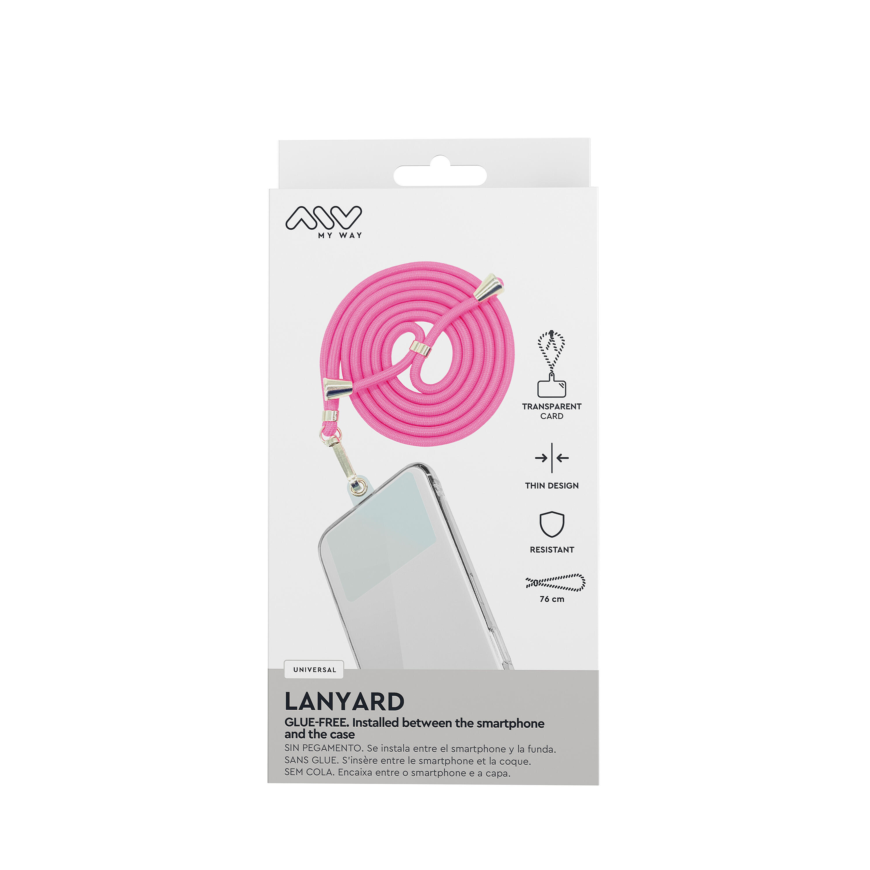 colgante universal myway cordón rosa 5/5