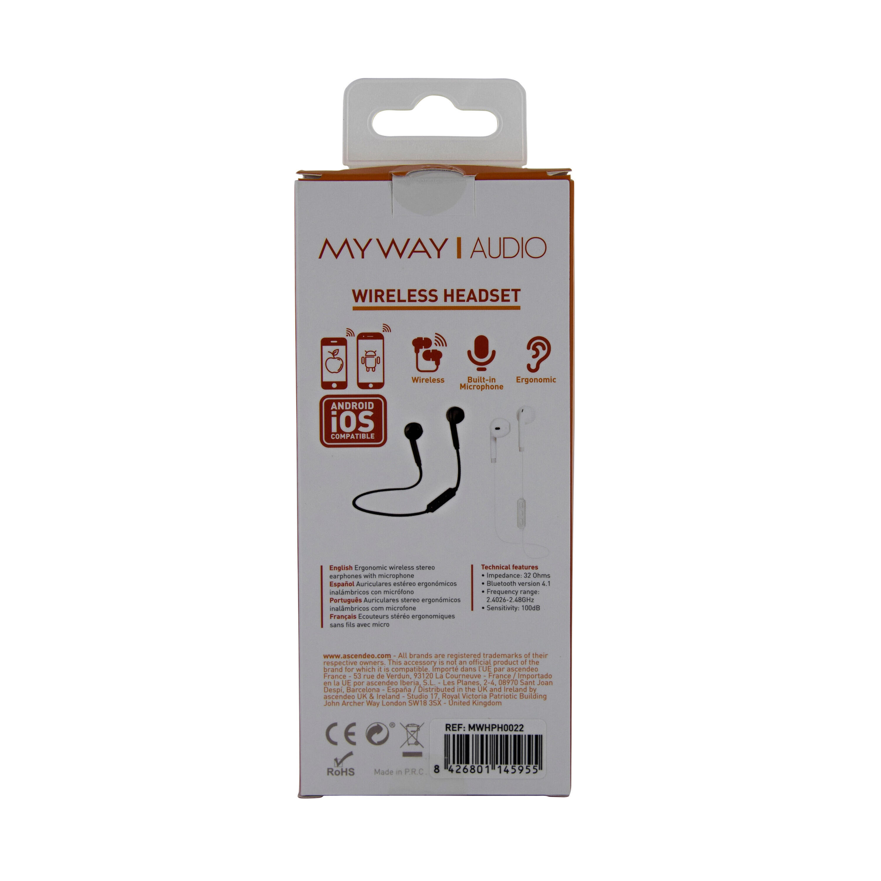 Myway auriculares estéreo Bluetooth negro 4/4