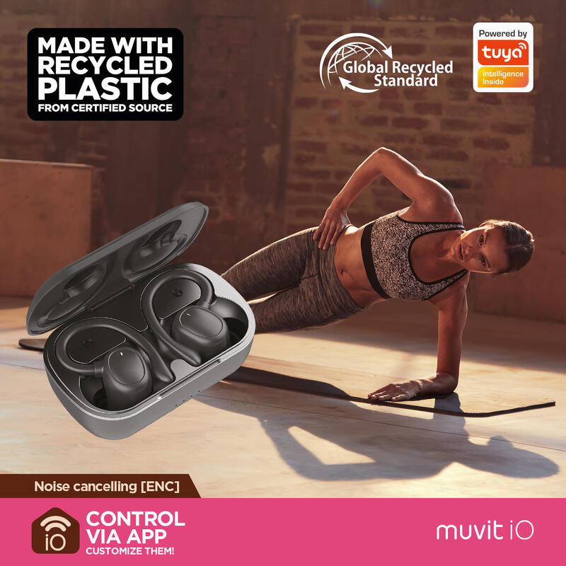 muvit iO Auriculares Smart True Wireless Sport ENC negro