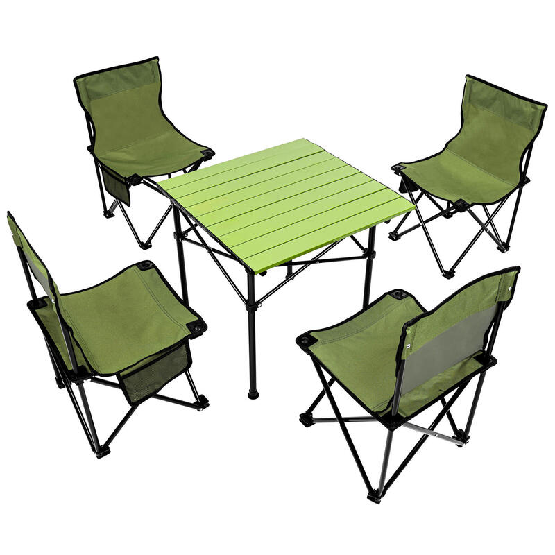 Niski stół kempingowy składany + 4 krzesła Enero Camp dla 1-4 osób