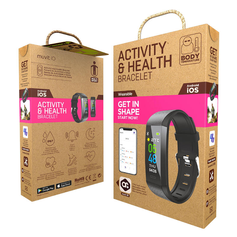 muvit iO Smartband Health Temp Lite negra