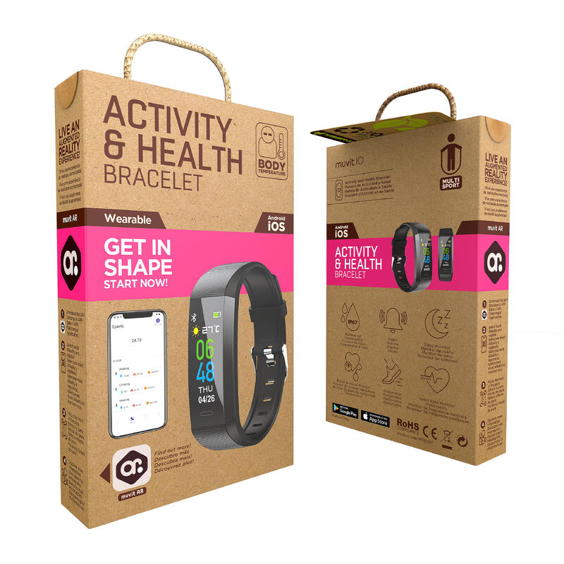 muvit iO Smartband Health Temp Lite negra