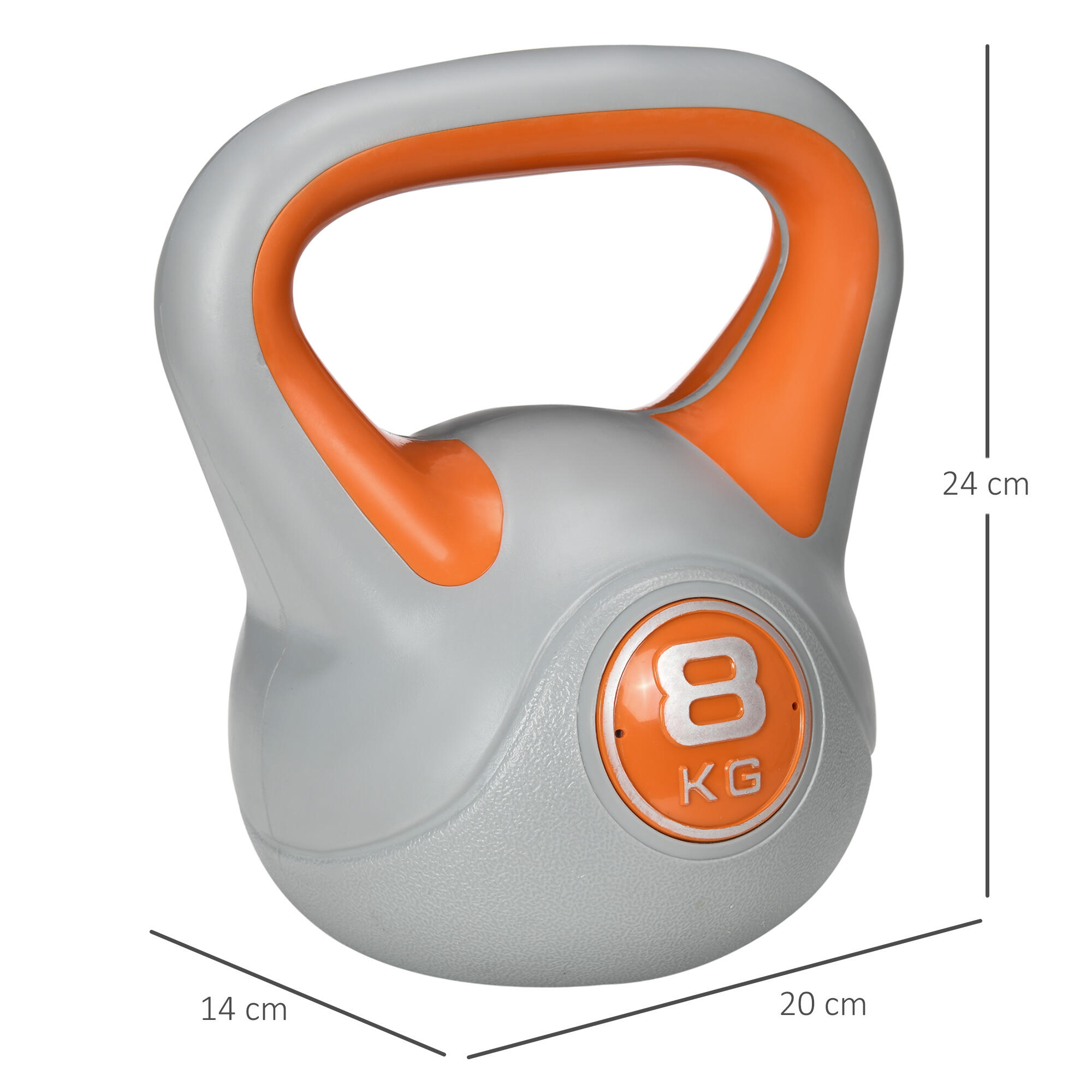 Kettlebell SPORTNOW 20x14x24cm Laranja 3/7