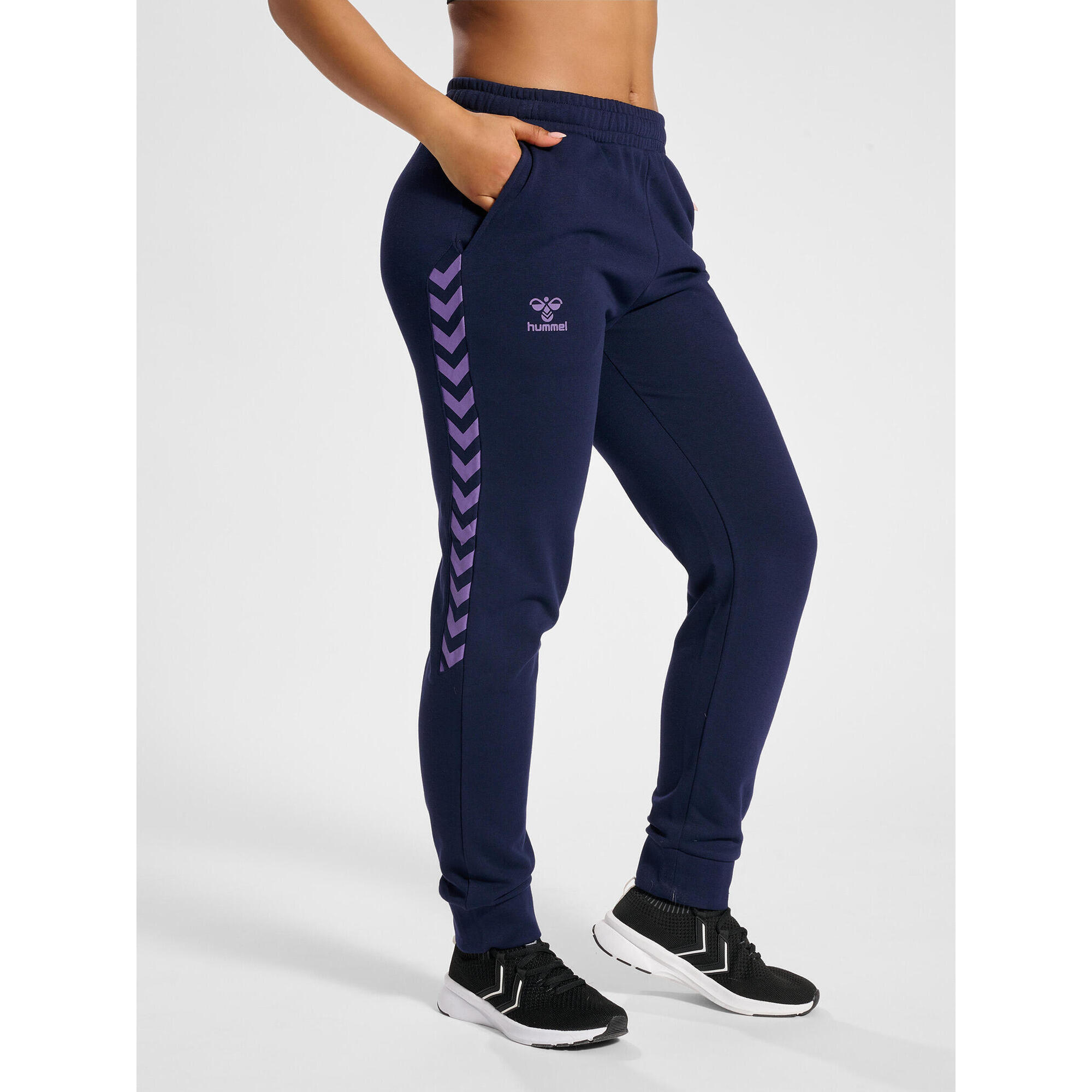 Hummel Hmlstaltic Damen Hoodie – Verstellbare Taille, Sweatstoff Mit Winkel-Muster