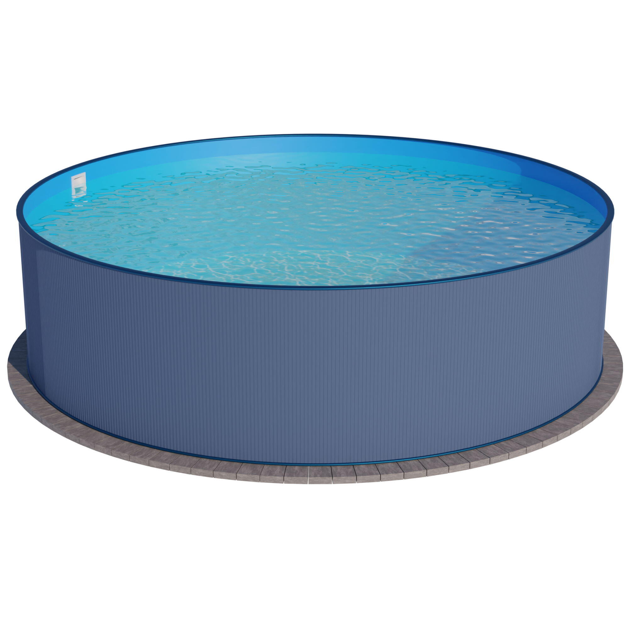 Stahlwandpool rund 400x120cm, Stahl 0,4mm anthrazit, Folie 0,4mm blau 1/7