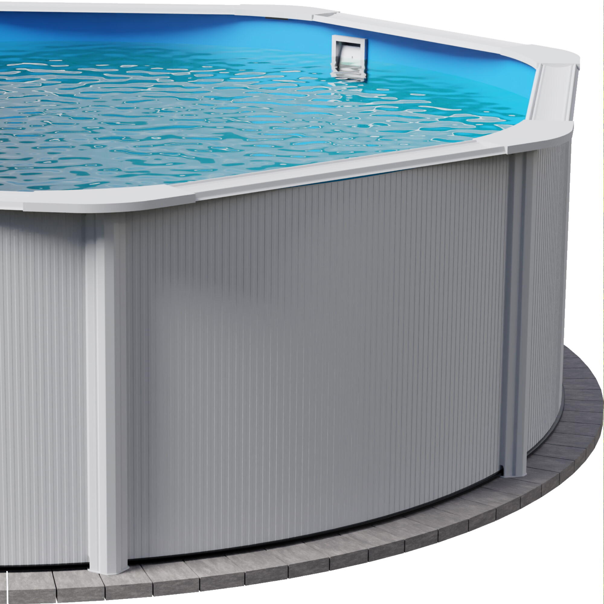 Stahlwandpool rund 300x120cm, Stahl 0,4mm weiß, Folie 0,3mm blau 2/7