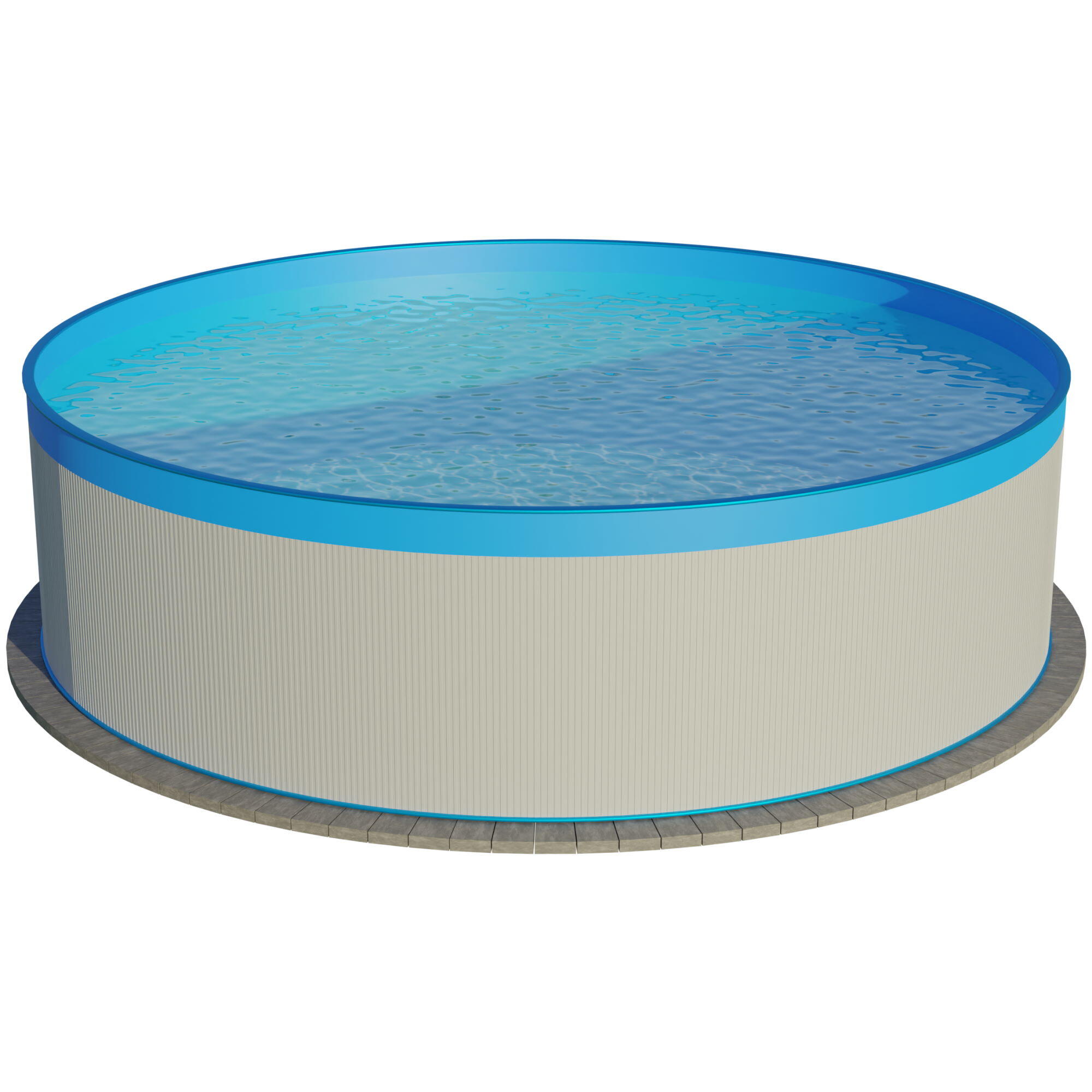 Stahlwandpool rund 350x90cm, Stahl 0,3mm weiß, Folie 0,2mm blau 1/7