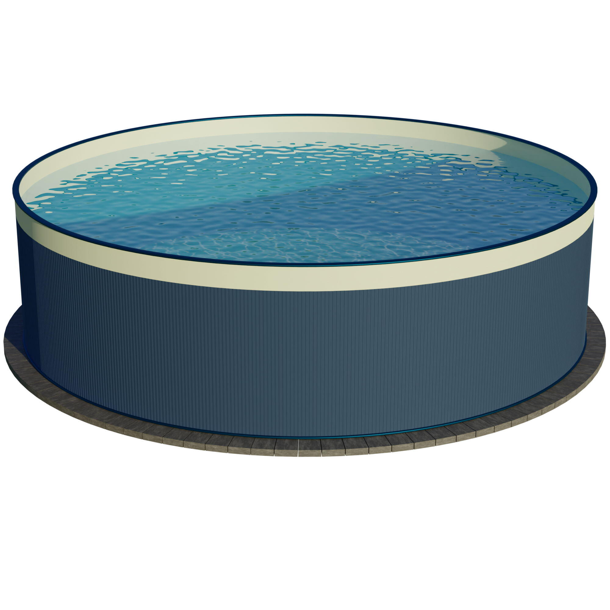 Stahlwandpool rund 450x120cm, Stahl 0,4mm anthrazit, Folie 0,3mm sand 1/7