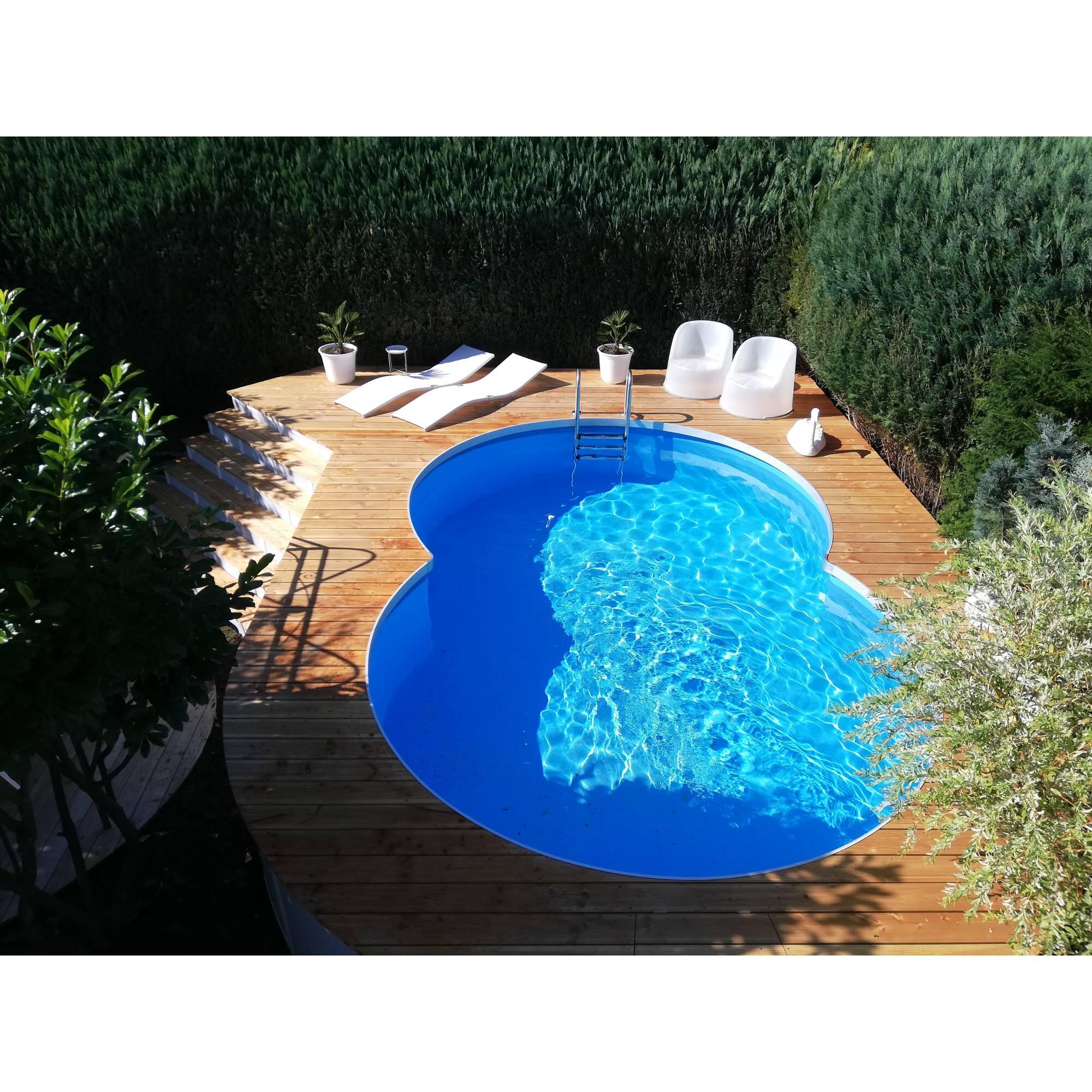 Stahlwandpool achtform 625x360x120cm, Stahl 0,6mm weiß, Folie 0,6mm
blau 4/7