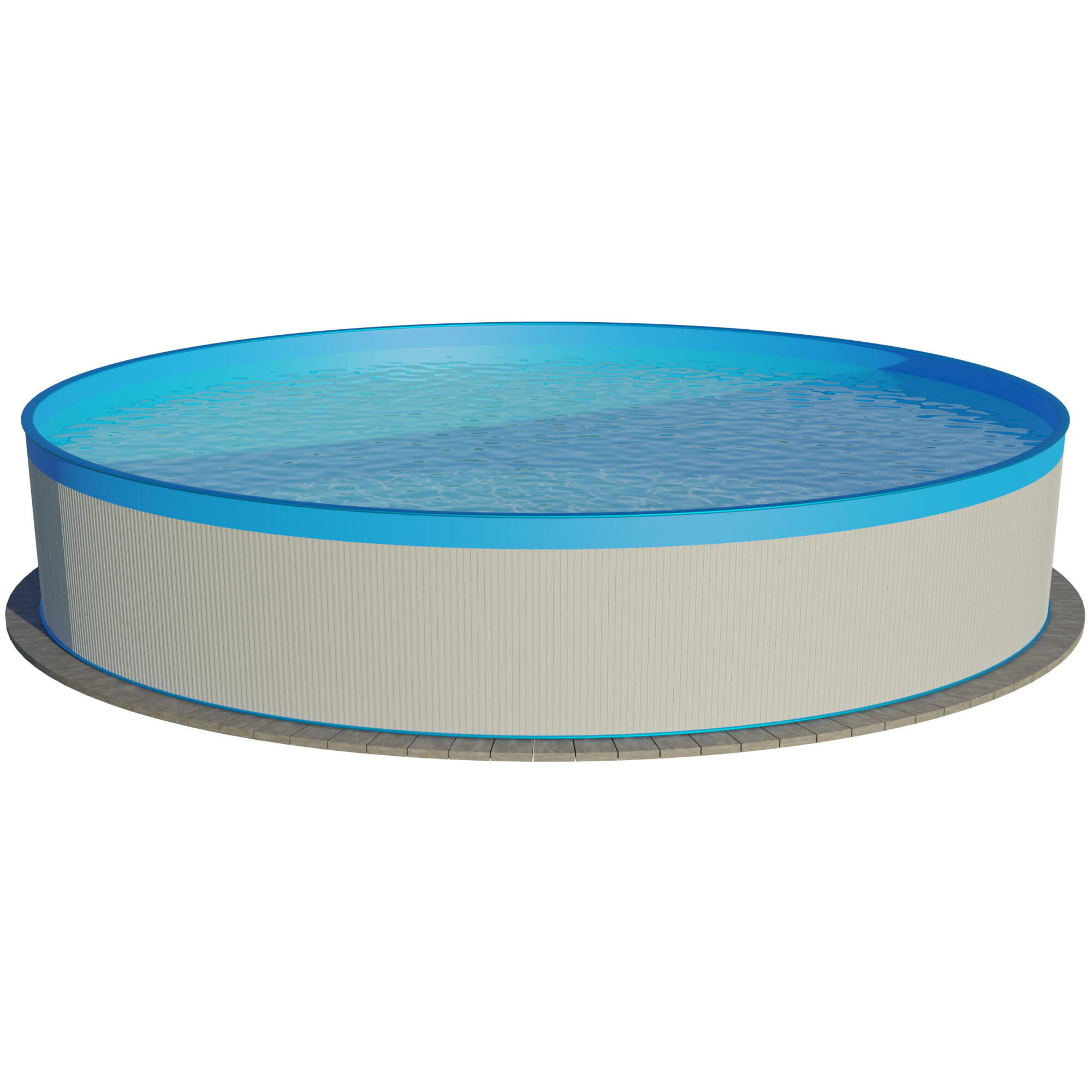 Stahlwandpool rund 360x84cm, Stahl 0,3mm weiß, Folie 0,2mm blau 2/3