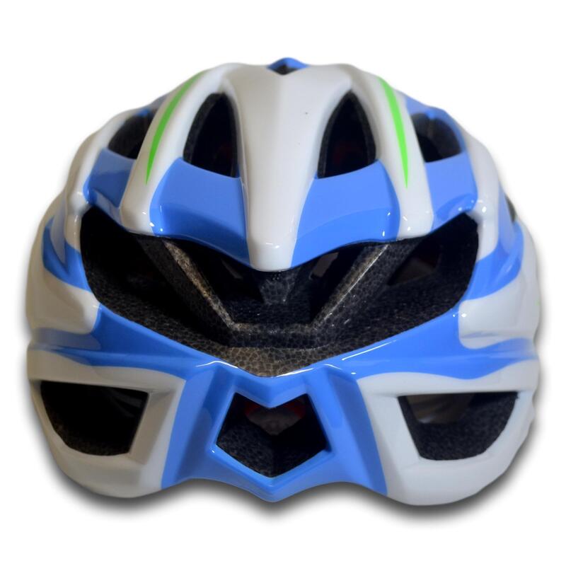 Casque Vélo avec Aérations INDIGO 55-61 cm Blanc-Bleu