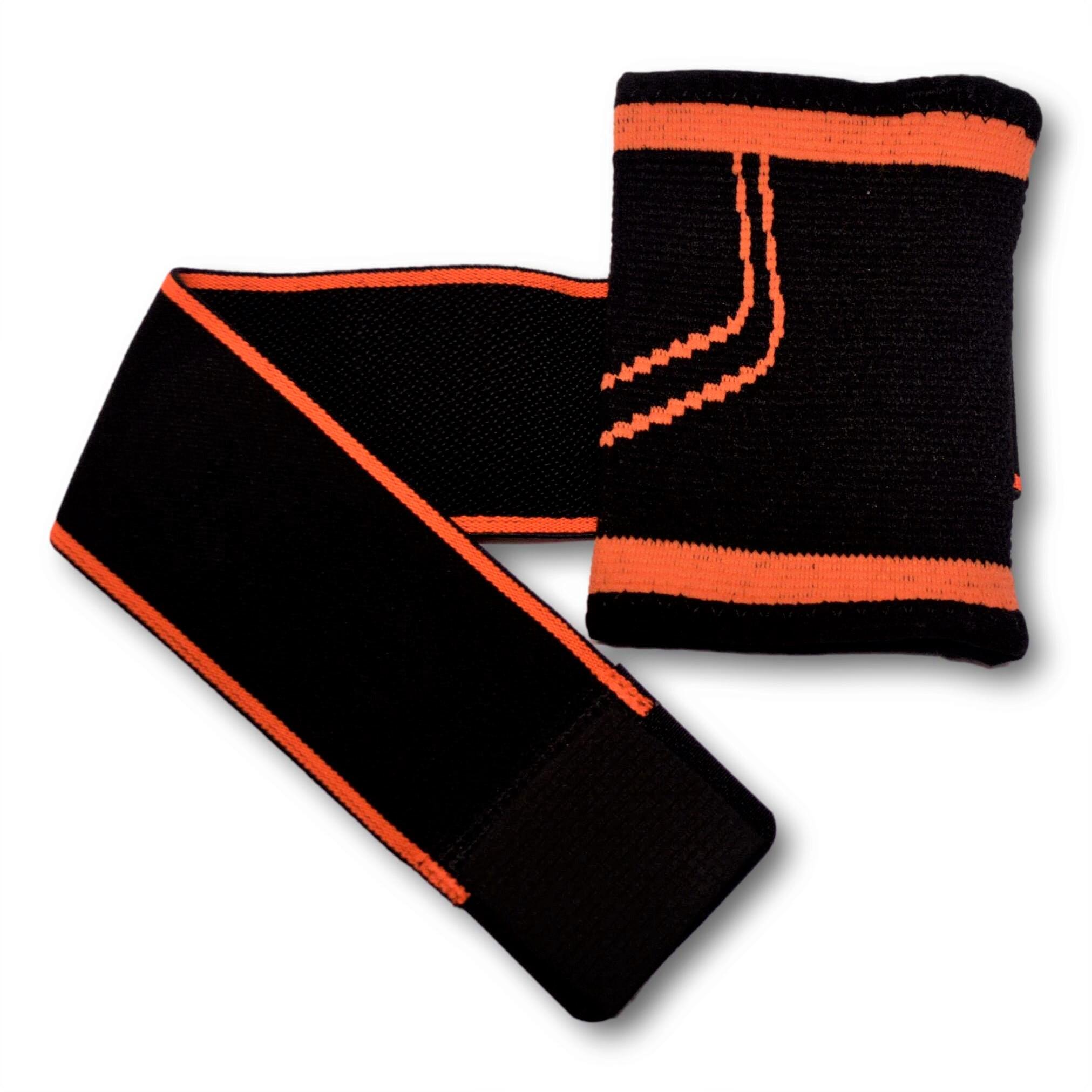Elastische Polsband Met Compressieriemen INDIGO Zwart-Oranje 3/4