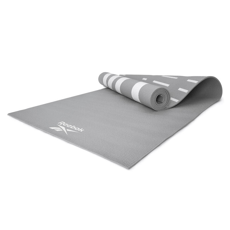 Reebok Yogamatte, 4mm, doppelseitig, grau