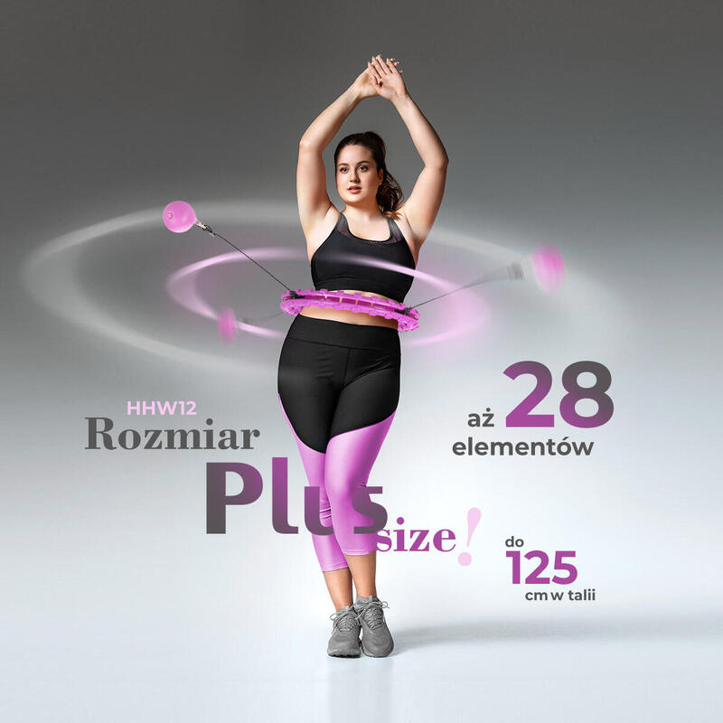 Hula hop HMS HHW12 z wypustkami i obciążnikiem rozmiar Plus Size