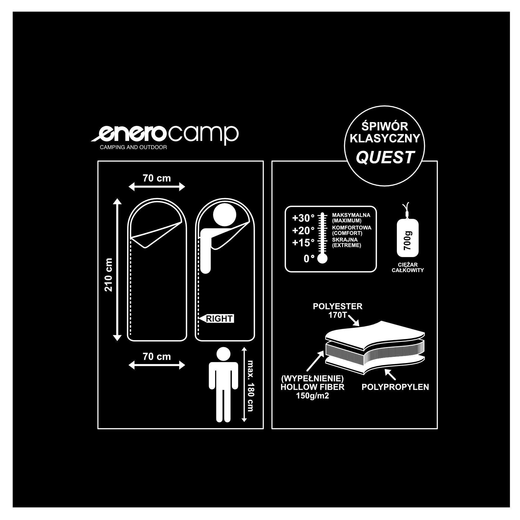 Śpiwór kempingowy Enero Camp Quest 5/7