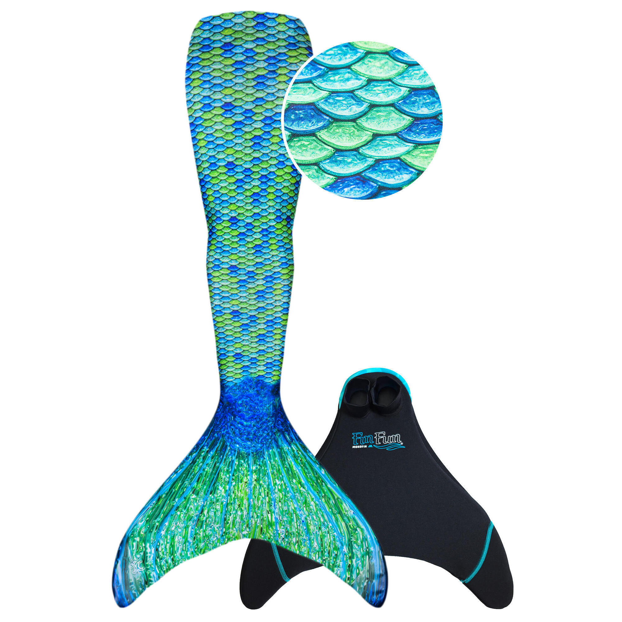 FINFUN Meerjungfrauenflosse Mermaidens Original Aussie Green für Kinder