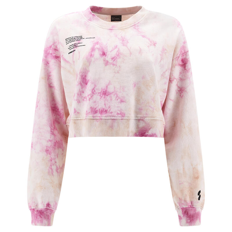 Felpa cropped leggera comfort fit in french terry tie dye Felpa cropped leggera comfort fit in french terry tie dye