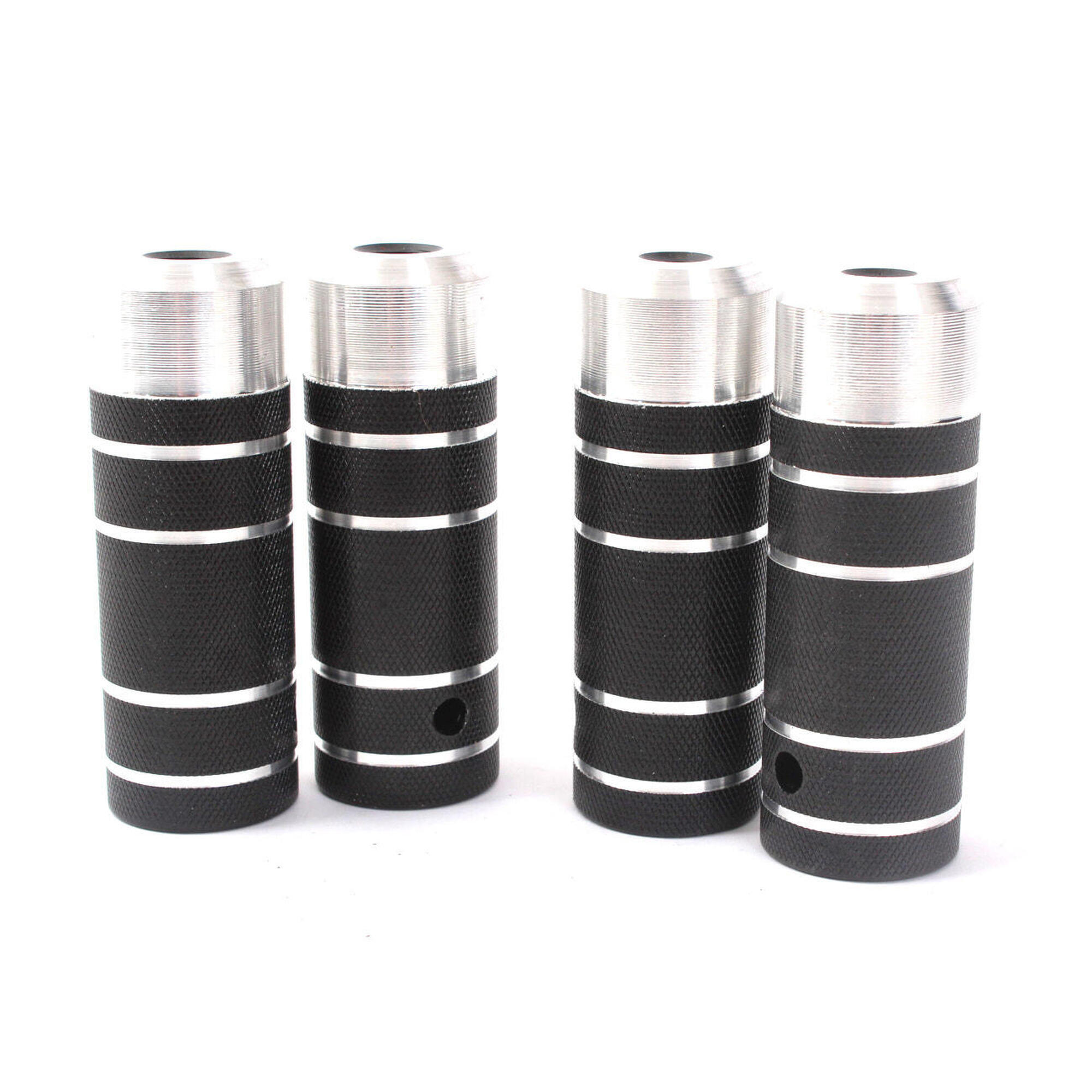 KHE Cop BMX Clavijas 14mm Rosca 7005 Aluminio Negro Estriados Par Sólo 246g