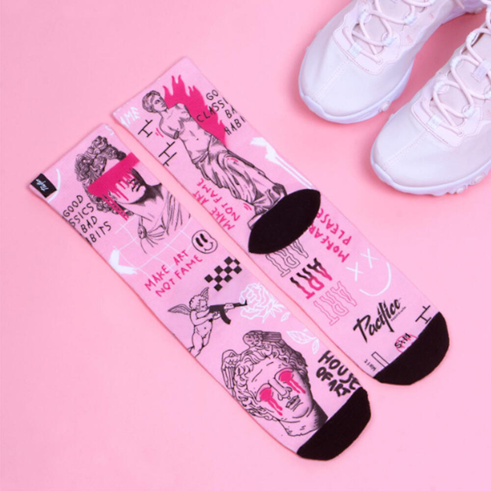 Chaussette de course avec tissu Coolmax Unisex Bad Habits, sublimée Multicolore 2/4