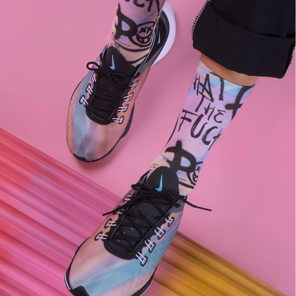 Chaussette de course avec tissu Coolmax Unisex Acid Color, sublimé Multicolore 2/4