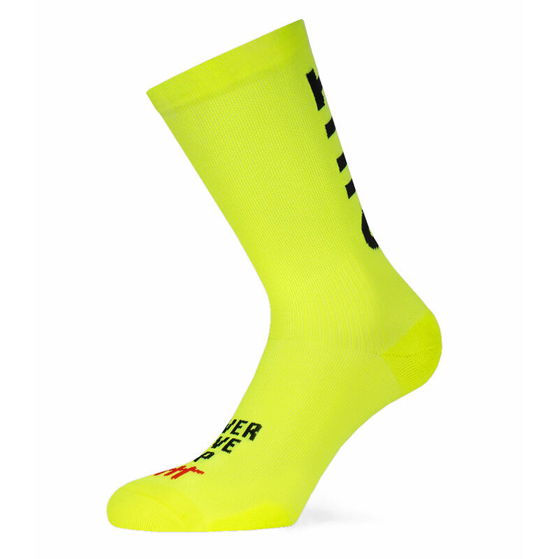 Don't Quit chaussette de course unisexe, tricot jaune fluo