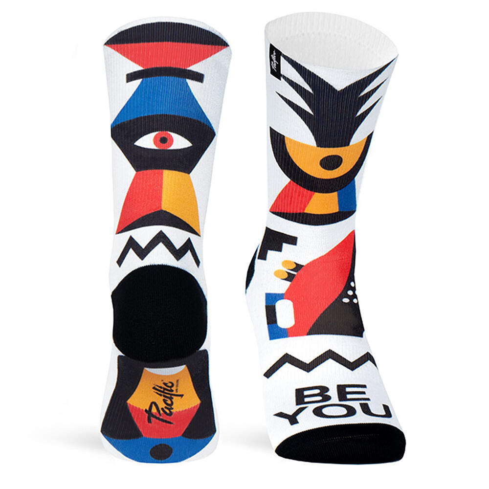 Pacific And Co - Chaussettes De Running Avec Tissu Coolmax Unisex Be You, Sublimé Multicolore - Chaussettes - Bleu|multicolore|rouge - 44 L - Decathlon