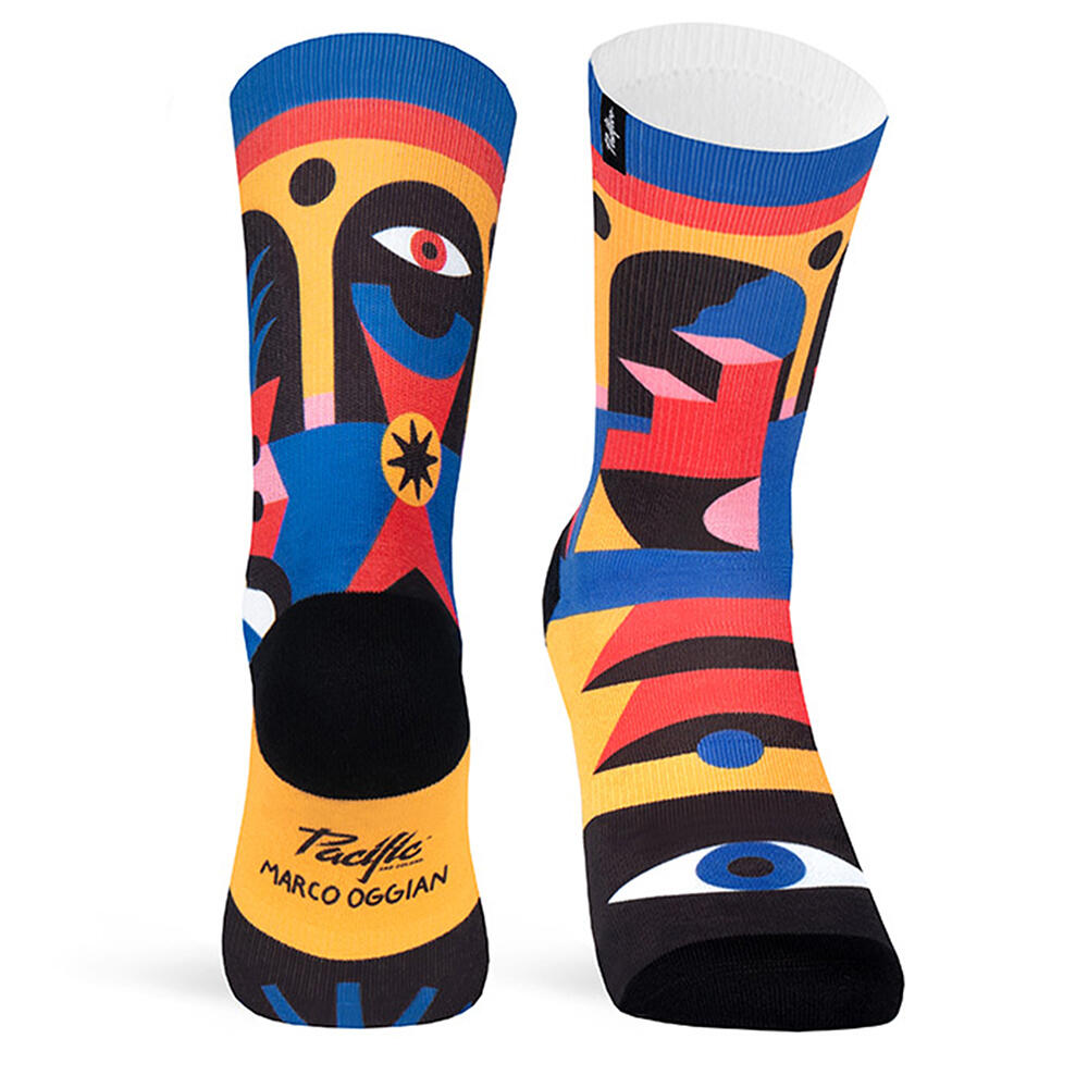 Pacific - Chaussette De Course Unisexe Smile Run, Tricot Rouge - Chaussettes - Blanc|bleu|multicolore - Sm - Decathlon