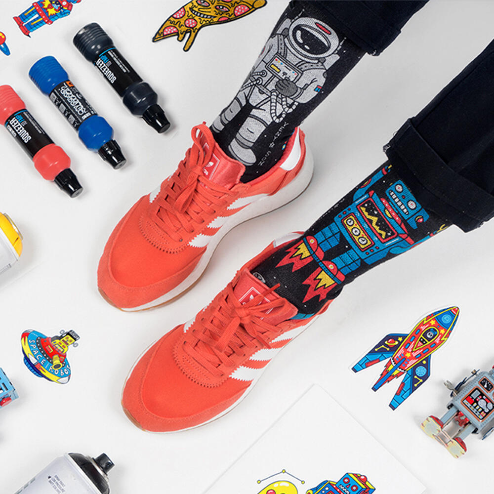 Chaussettes de course avec tissu Coolmax Unisex Cosmic, sublimé Multicolore 2/4