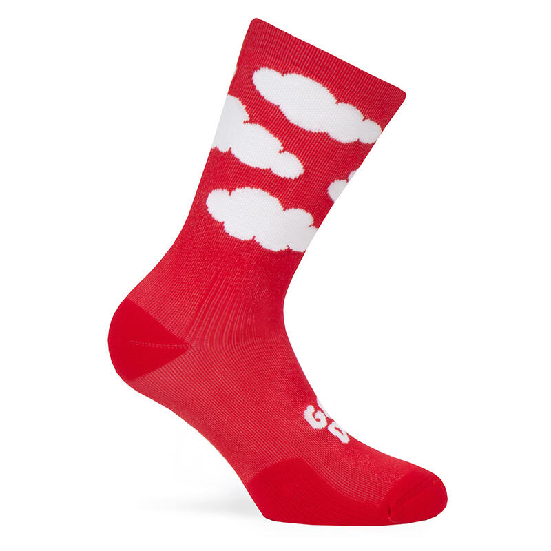 Chaussette de course unisexe Smile Run, tricot rouge