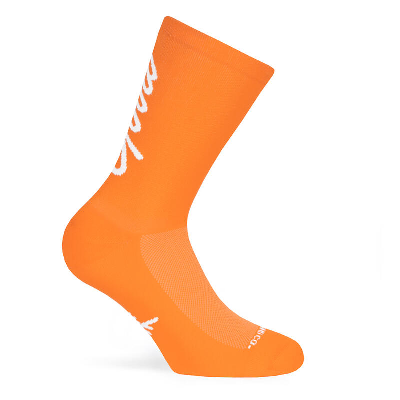 Calcetin running  unisex Good Vibes, tricotado color naranja