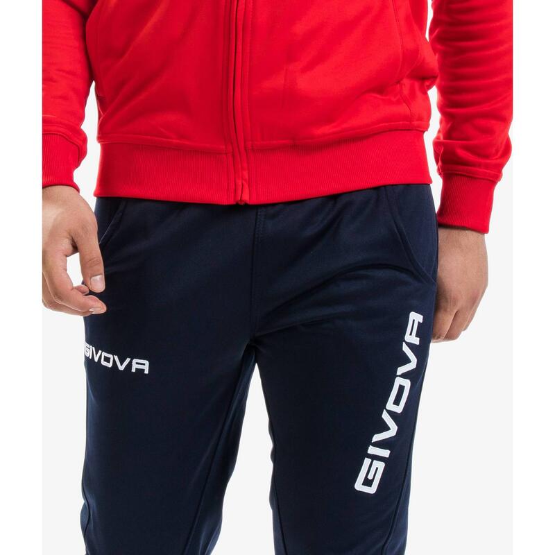 Trening Givova One Full Zip, Rosu/Bleumarin, 2XL