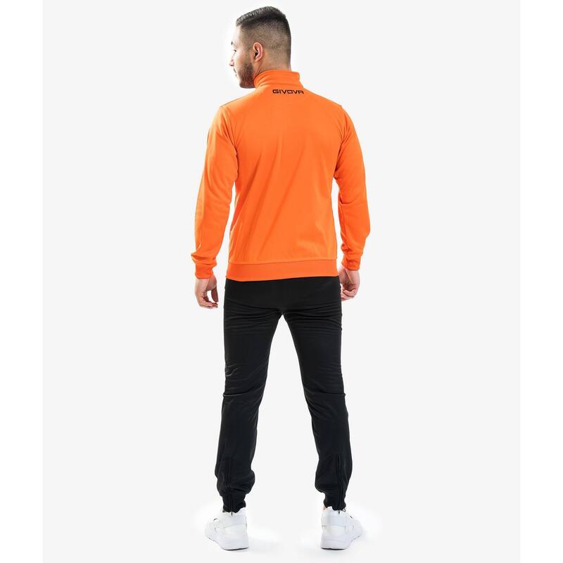 Survêtement one full zip Givova - Orange/Noir - Homme