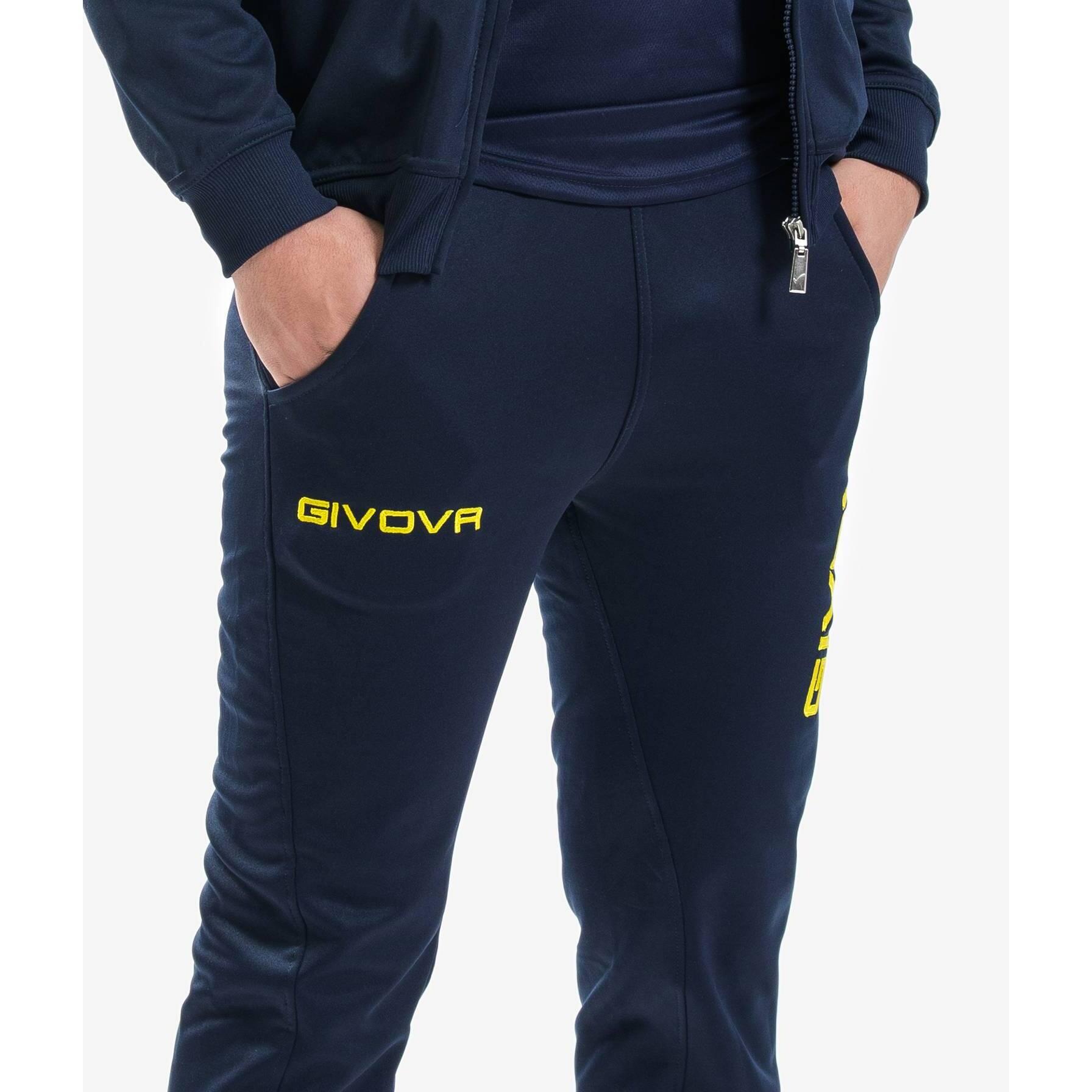 TUTA complete uomo givova blu/giallo 3/4
