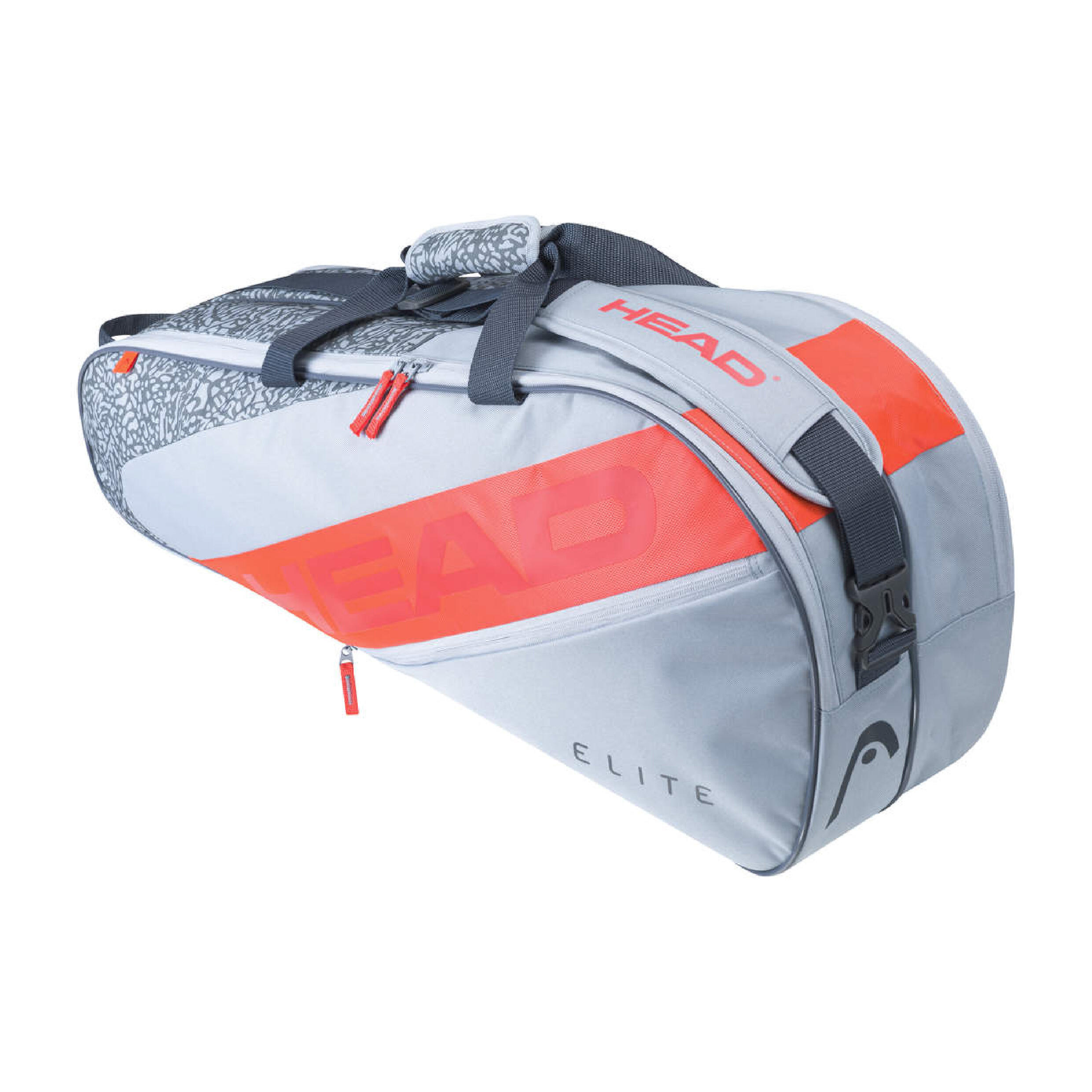 Tennis Racket Bag Elite 6R Combi Grey Orange