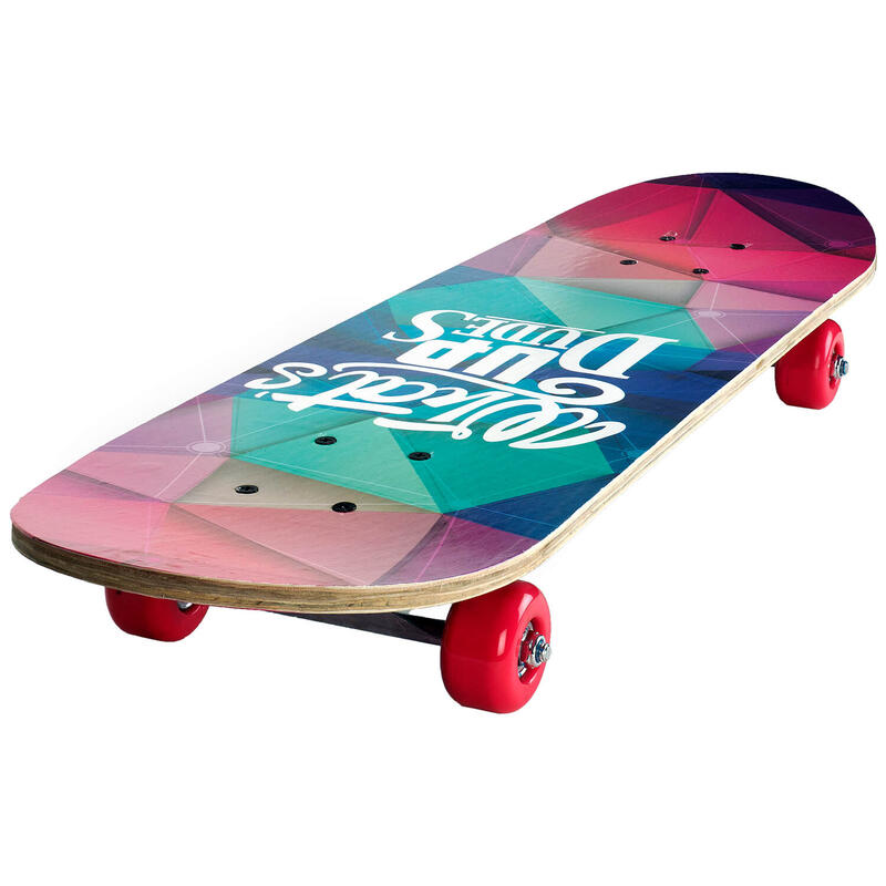 Skateboard dublu print, aluminiu, 70 x 20 cm, multicolor, What's Up Dudes